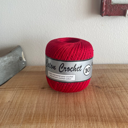 42 - Mørk rød - Coton Crochet 10