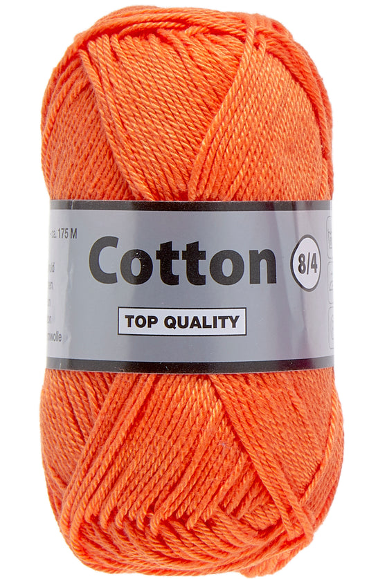 Lammy Cotton 8/4 mørk orange, officielt produktfoto af garnnøgle