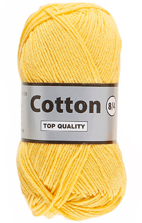 Lammy Cotton 8/4 lysegul, officielt produktfoto af garnnøgle