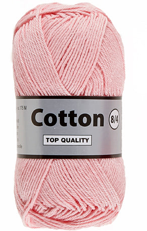 Lammy Cotton 8/4 lys rosa, officielt produktfoto af garnnøgle