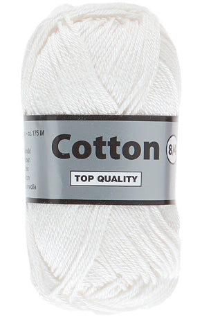 Lammy Cotton 8/4 råhvid, officielt produktfoto af garnnøgle