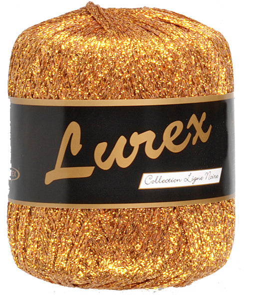 Lurex glitter yarn, Dark gold no. 3