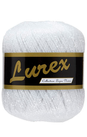 Lurex glitter yarn, White no. 21