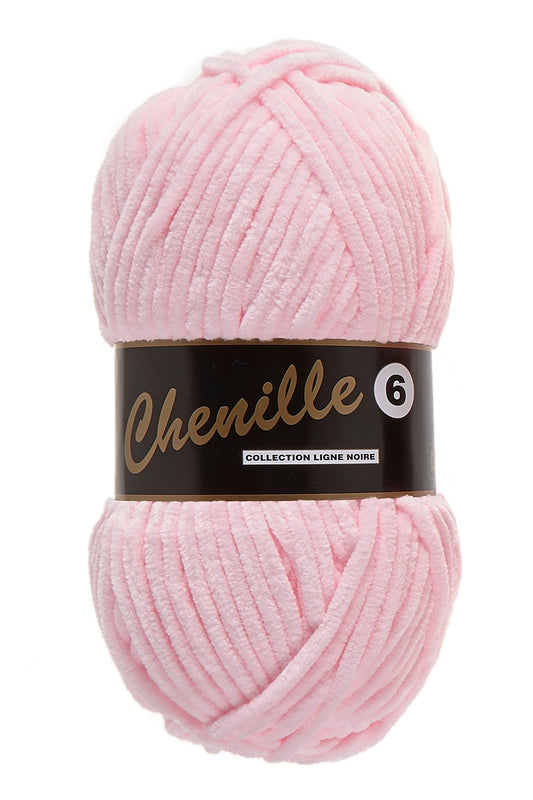 Chenille 6 fløjlsgarn i baby lyserød, nr. 710 – 100 grams nøgle