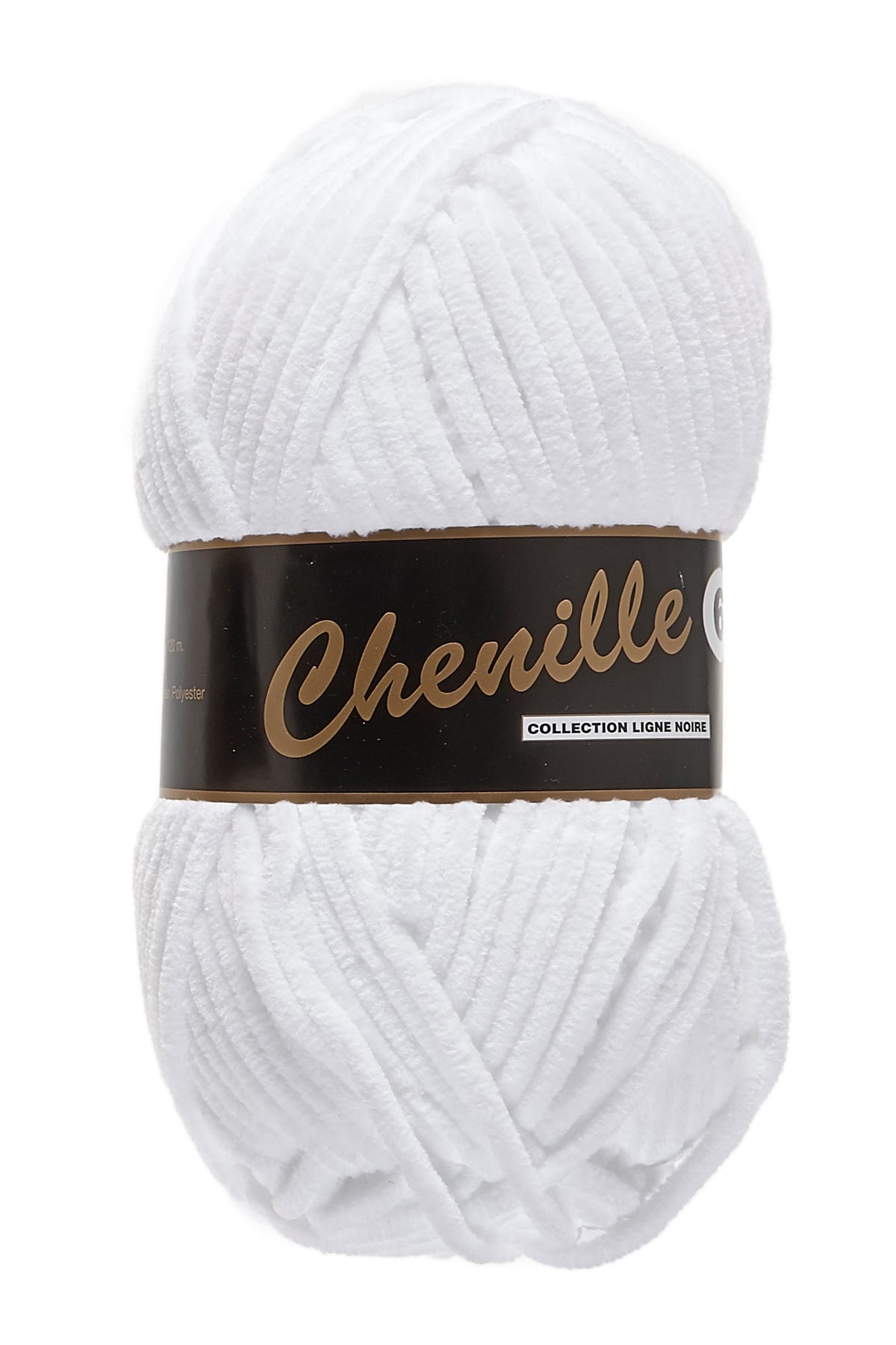 Chenille 6 fløjlsgarn i hvid, nr. 005 – 100 grams nøgle