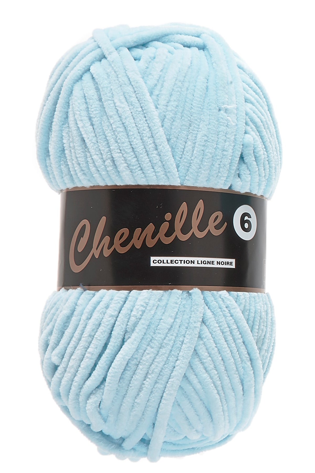 Chenille 6 fløjlsgarn i isblå, nr. 011 – 100 grams nøgle