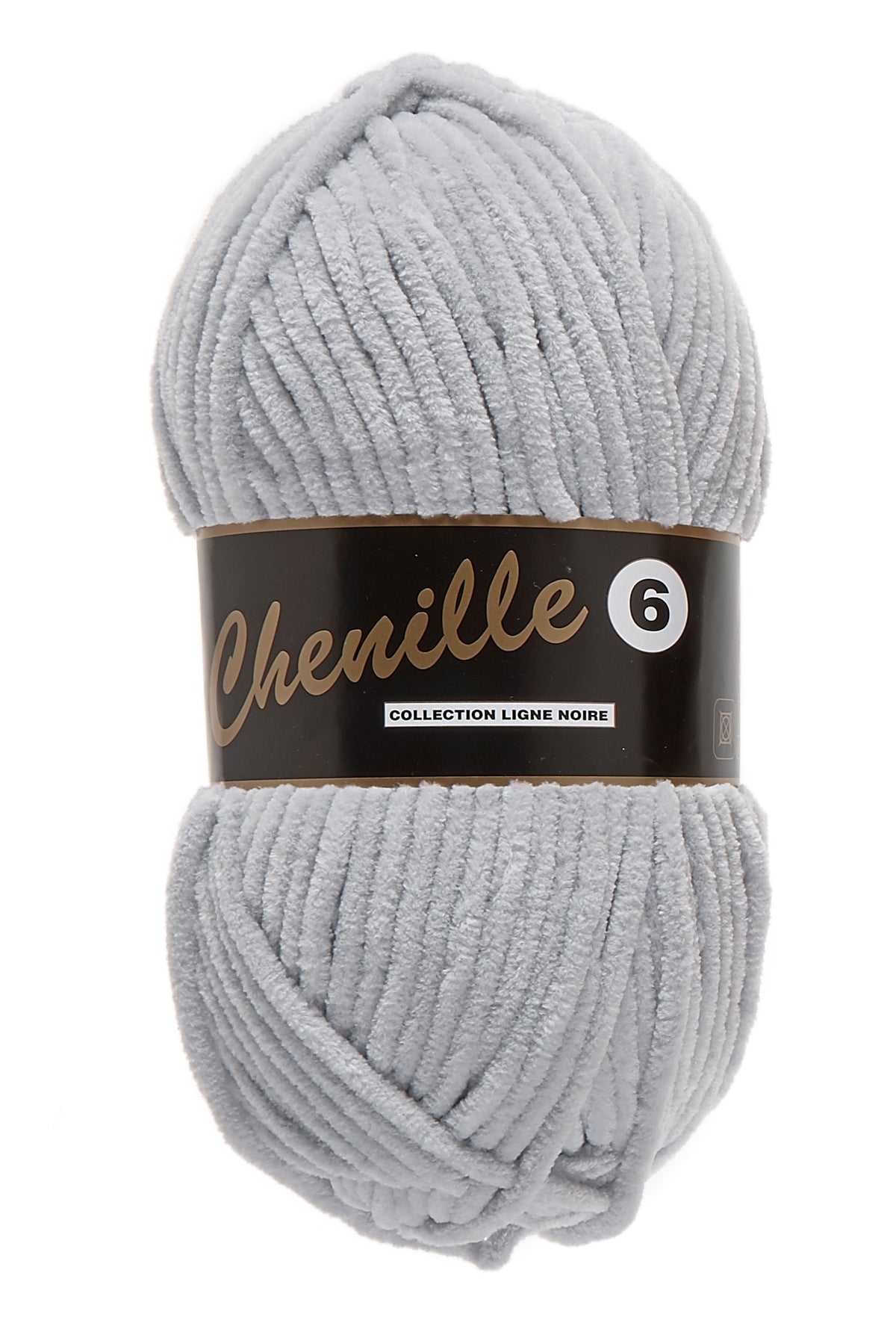 Chenille 6 fløjlsgarn i lysegrå, nr. 038 – 100 grams nøgle