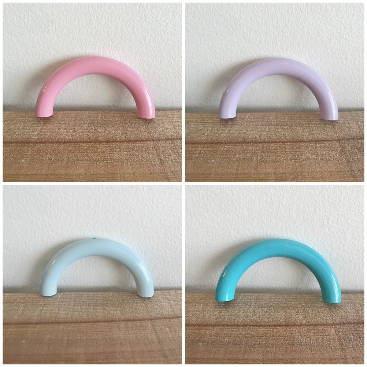 Halvring i plastik, lyserød – 12x6 cm til hæklede bideringe