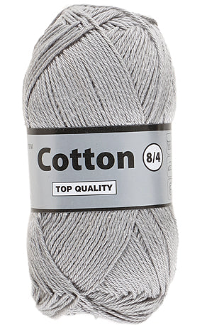 Lammy Cotton 8/4 lysegrå, officielt produktfoto af garnnøgle
