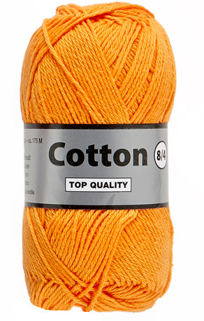 Lammy Cotton 8/4 orange, officielt produktfoto af garnnøgle