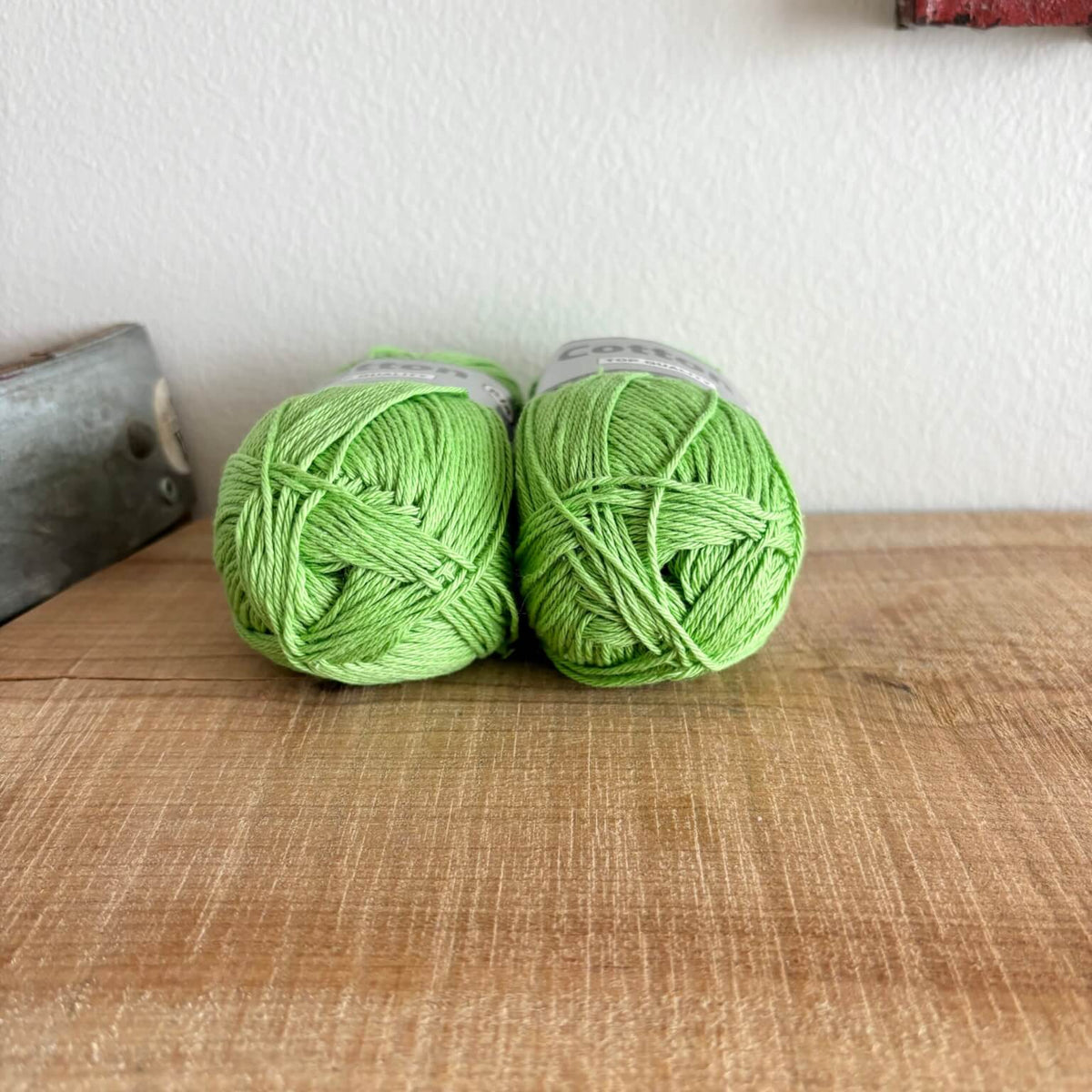 To garnnøgler Lammy Cotton 8/4 i æblegrønt