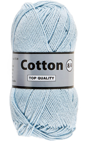 Lammy Cotton 8/4 lyseblå, officielt produktfoto af garnnøgle