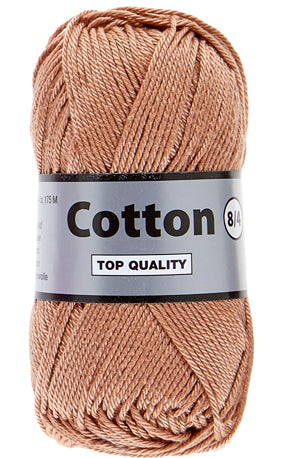 Lammy Cotton 8/4 lysebrun, officielt produktfoto af garnnøgle