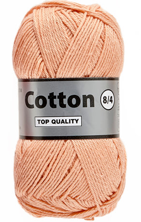 Lammy Cotton 8/4 fersken, officielt produktfoto af garnnøgle