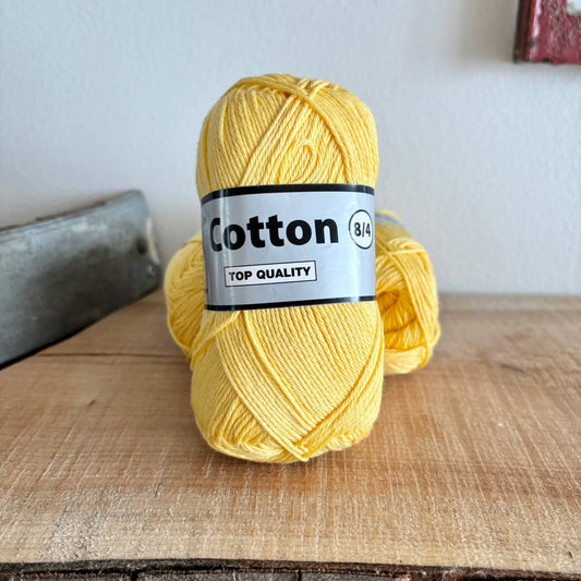 Garnnøgle Lammy Cotton 8/4 i lysegul, hovedbillede