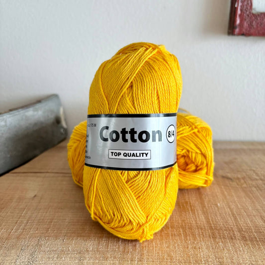 Garnnøgle Lammy Cotton 8/4 i gul, hovedbillede