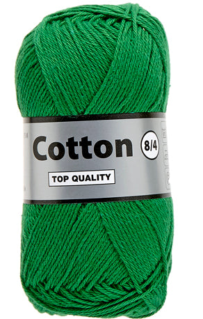 Lammy Cotton 8/4 grøn, officielt produktfoto af garnnøgle