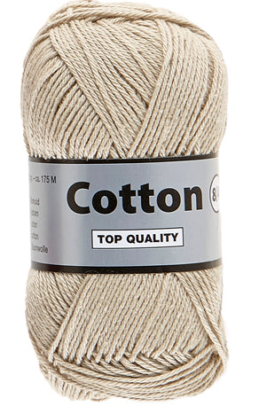 Lammy Cotton 8/4 beige, officielt produktfoto af garnnøgle