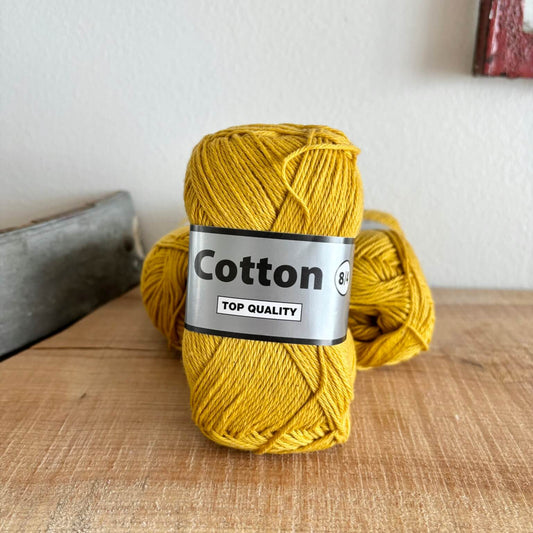 Garnnøgle Lammy Cotton 8/4 i karrygul, hovedbillede