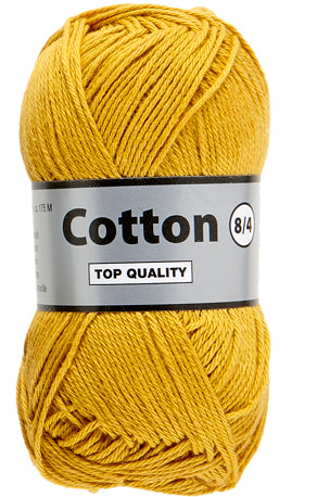 Lammy Cotton 8/4 karry, officielt produktfoto af garnnøgle
