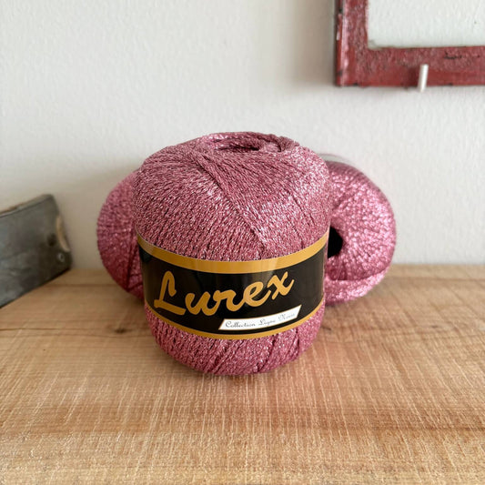 Glimmergarn Lurex i rosa, hovedbillede