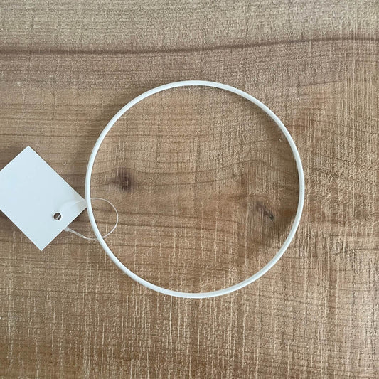 Metalring 10 cm, hvid, set ovenfra